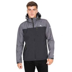 Kurtka wodoodporna Trespass Abbott. Czarne kurtki przejściowe sportowe Trespass, xl, bez wzorów, z poliesteru, z kapturem, trekkingowe. Za 364.99 zł.