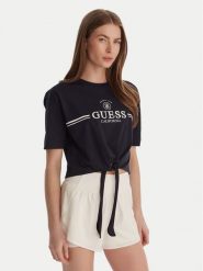 Guess T-Shirt V6GI20 K3509 Granatowy Regular Fit. Niebieskie t-shirty Guess, xl, z aplikacjami, z bawełny, bez kołnierzyka, bez ramiączek. Za 159.99 zł.