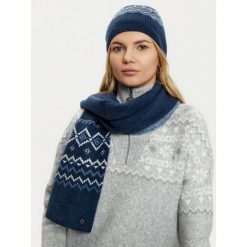 Komplet czapka i komin Guess. Niebieskie czapki zimowe Guess, na zimę, z aplikacjami. Za 429.99 zł.