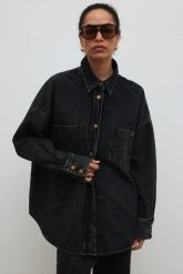 Koszula jeansowa w kolorze WASHED BLACK- INSPIRE. Czarne koszule Marsala, m, bez wzorów, z denimu, biznesowe, bez kołnierzyka, bez ramiączek. Za 649.90 zł.