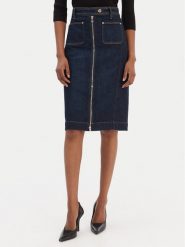 Guess Spódnica jeansowa W6RD0U D6881 Granatowy Regular Fit. Niebieskie spódnice Guess, z aplikacjami, z bawełny. Za 439.99 zł.