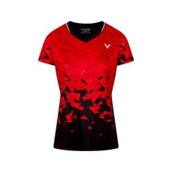 Koszulka damska VICTOR T-54101 W. Czerwone t-shirty sportowe Victor, l, bez wzorów, bez ramiączek. Za 129.99 zł.