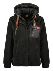 Geographical Norway Kurtka polarowa "Ugovanah" w kolorze czarnym rozmiar: M. Czarne kurtki Geographical Norway, m, z aplikacjami, z polaru, bez kaptura. Za 185.74 zł.