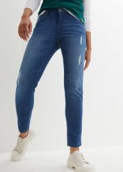 Dżinsy Boyfriend ze stretchem. Niebieskie jeansy bonprix, bez wzorów, z jeansu. Za 59.99 zł.