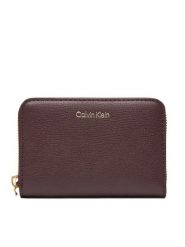 Calvin Klein Portfel Foil Logo Medium Zip Around LV04F1091G Bordowy. Czerwone portfele Calvin Klein, bez wzorów, ze skóry. Za 169.99 zł.
