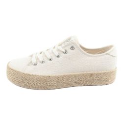 Buty Lee Cooper LCW-25-02-3284L espadryle białe beżowy. Brązowe espadryle bez wzorów, z gumy, klasyczne, bez obcasa. Za 211.04 zł.