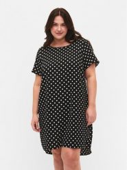 Zizzi Sukienka letnia CA02310P Czarny Loose Fit. Czarne sukienki Zizzi, xl, bez wzorów, z syntetyku, bez kołnierzyka, bez ramiączek. Za 79.99 zł.