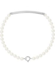 Pearl Addict Bransoletka "Love Gourmette" z perłami w kolorze białym rozmiar: onesize. Białe bransoletki Pearl Addict, z perłą, srebrne. Za 208.99 zł.