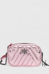 Armani Exchange torebka kolor różowy. Czerwone listonoszki Armani Exchange, bez wzorów, na ramię, pikowane, bez dodatków. Za 499.99 zł.