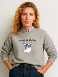 WOOOP Bluza "Mood of the day" w kolorze szarym rozmiar: M. Szare bluzy bez kaptura Wooop, m, bez wzorów, z bawełny, bez kaptura. Za 111.95 zł.