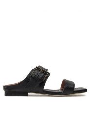 Pollini Klapki SA28251C0ITD0000 Czarny. Czarne klapki Pollini, bez wzorów, ze skóry, bez obcasa, bez zapięcia. Za 1,799.00 zł.