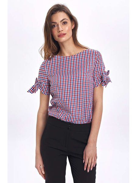 Colett Bluzka w kolorze niebiesko-czerwonym rozmiar: 44. Czerwone bluzki Colett, bez wzorów, bez kołnierzyka, bez ramiączek. Za 52.79 zł.