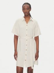 Vero Moda Sukienka koszulowa Thea 10333791 Beżowy Loose Fit. Brązowe sukienki Vero Moda, m, bez wzorów, z wiskozy, bez kołnierzyka, bez ramiączek, koszulowe. Za 139.99 zł.