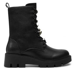 Trapery TWINSET. Czarne traperki Twinset, bez wzorów, bez obcasa, bez zapięcia. Za 1,199.00 zł.