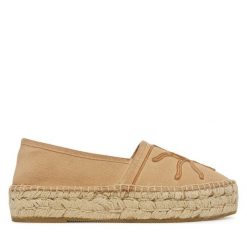 Espadryle Genuins. Brązowe espadryle Genuins, bez wzorów, bez obcasa. Za 239.99 zł.