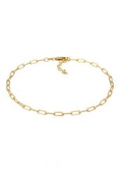 Elli Damski naszyjnik owalny Basic Summer Trend regulowany w pozłacanym srebrze próby 925 Sterling Silver Biżuteria dla stóp 1 ct. Szara naszyjniki Elli, z materiału, pozłacane. Za 283.99 zł.