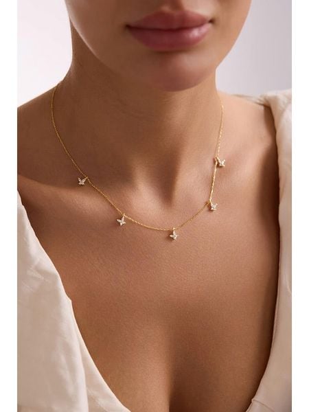 Heliophilia Pozłacany naszyjnik z elementami ozdobnymi - dł. 42 cm rozmiar: onesize. Żółte naszyjniki Heliophilia, z materiału, z cyrkonią, pozłacane. Za 104.99 zł.