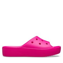Klapki Crocs. Czerwone klapki Crocs, bez wzorów, bez obcasa, bez zapięcia. Za 209.99 zł.