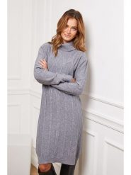 Joséfine Sukienka dzianinowa "Felicidad" w kolorze szarym rozmiar: L. Szare sukienki Joséfine, na co dzień, l, bez wzorów, z dzianiny, bez kołnierzyka, bez ramiączek, midi, proste. Za 195.99 zł.