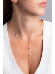 Heliophilia Srebrny naszyjnik z elementami ozdobnymi - dł. 56 cm rozmiar: onesize. Szare naszyjniki Heliophilia, z materiału, z cyrkonią, srebrne. Za 104.99 zł.