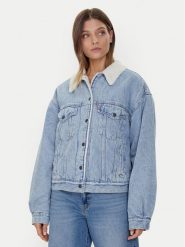 Levi's® Kurtka jeansowa Sherpa Trucker 90's A4435-0010 Niebieski Loose Fit. Niebieskie kurtki m, bez wzorów, z bawełny, bez kaptura. Za 679.99 zł.