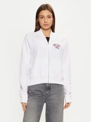 Guess Jeans Bluza W5RQ22 K68I4 Biały Regular Fit. Białe bluzy Guess Jeans, l, z aplikacjami, z bawełny, bez kaptura. Za 209.99 zł.
