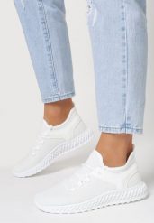 Białe Buty Sportowe Aegochis. Białe buty sportowe lifestyle Born2be, bez wzorów, z gumy, bez zapięcia. W wyprzedaży za 59.99 zł.