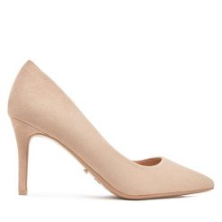 Szpilki DeeZee. Brązowe szpilki DeeZee, bez wzorów, bez obcasa, na szpilce, bez zapięcia. Za 129.99 zł.