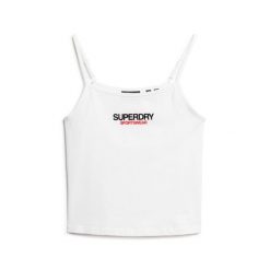 Damski tank top Superdry Sportswear. Białe bielizna termoaktywna damska Superdry, bez wzorów, bez ramiączek. W wyprzedaży za 108.75 zł.