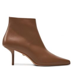 Botki Max Mara. Brązowe botki Max Mara, bez wzorów, bez obcasa, na szpilce, bez zapięcia. Za 2,559.00 zł.