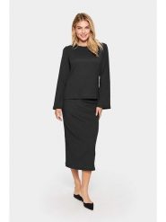 SAINT TROPEZ Bluzka w kolorze czarnym rozmiar: L. Czarne bluzki Saint Tropez, l, bez wzorów, bez kołnierzyka, bez ramiączek. Za 83.22 zł.