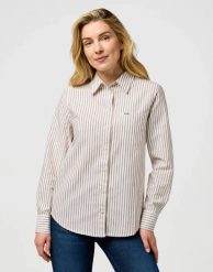 DAMSKA KOSZULA WRANGLER 1 PKT SHIRT COGNAC 112370777. Brązowe koszule Wrangler, xl, bez wzorów, bez kołnierzyka, bez ramiączek. Za 179.99 zł.