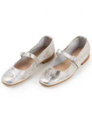 Anna Morellini Skórzane baleriny "Grenevelia" w kolorze srebrnym rozmiar: 37. Szare baleriny Anna Morellini, bez wzorów, bez obcasa, bez zapięcia. Za 200.60 zł.