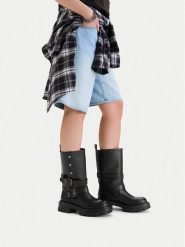 G-Star Raw Kozaki EO-GLCIEA-8137 Czarny. Czarne kozaki G-Star, bez wzorów, ze skóry, retro, bez obcasa, na płaskiej podeszwie, bez zapięcia. Za 599.99 zł.