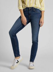 Lee Dżinsy - Slim fit - w kolorze granatowym rozmiar: W27/L31. Niebieskie jeansy Lee, l, z aplikacjami, klasyczne. Za 171.28 zł.