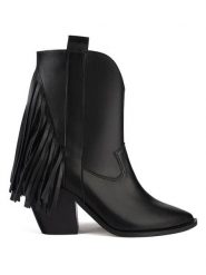 Loft37 Skórzane botki w kolorze czarnym rozmiar: 41. Czarne botki loft37, bez wzorów, eleganckie, bez obcasa, bez zapięcia. Za 502.76 zł.