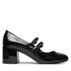 Półbuty Call It Spring. Czarne półbuty wsuwane Call it Spring, bez wzorów, bez obcasa, na obcasie. Za 219.99 zł.