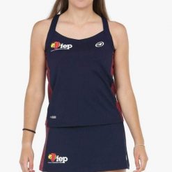 Bullpadel Exima Tank Top. Niebieskie topy bullpadel, bez wzorów, sportowe, bez kołnierzyka, bez ramiączek. Za 208.30 zł.