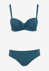 Ciemnozielone Bikini Strój Kąpielowy Dwuczęściowy Biustonosz z Supełkiem i Figi Carinela. Zielone bikini Born2be, z aplikacjami, klasyczne. Za 109.99 zł.