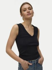 Vero Moda Top Chloe 10342916 Czarny Regular Fit. Czarne topy Vero Moda, s, bez wzorów, z bawełny, bez kołnierzyka, bez ramiączek. Za 69.99 zł.