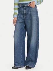 Weekend Max Mara Jeansy Madia 2625186081 Granatowy Wide Leg. Niebieskie jeansy Weekend Max Mara, bez wzorów, z bawełny. Za 989.99 zł.