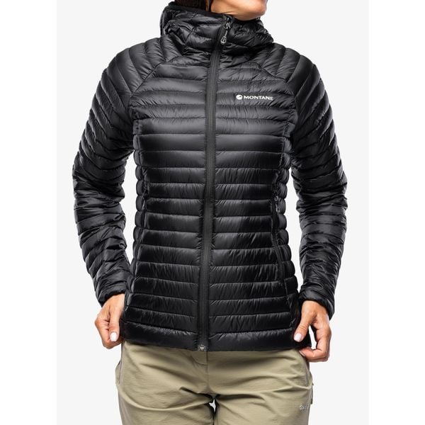 Kurtka puchowa damska Montane Anti-Freeze Lite Hoodie. Czerwone kurtki Montane, xl, bez wzorów, z puchu, sportowe, bez kaptura. Za 618.99 zł.