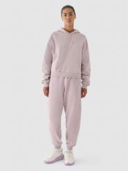 4F Spodnie dresowe oversize damskie 4F x Anna Lewandowska - beżowe XL. Brązowe spodnie dresowe 4f, bez wzorów, z bawełny. W wyprzedaży za 119.99 zł.