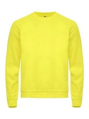 Clique Basic Roundneck bluza unisex z okrągłym dekoltem — materiał przeciw. Żółte bluzy CLIQUE, m, bez wzorów, z bawełny, bez kaptura. Za 158.26 zł.