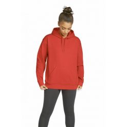 Bluza z kapturem Gildan Midweight Softstyle. Czerwone bluzy GILDAN, m, bez wzorów, z bawełny, klasyczne, bez ramiączek, z kapturem. Za 114.80 zł.