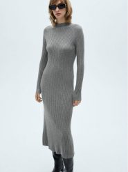 Mango Sukienka dzianinowa Maflurry 87070424 Szary Regular Fit. Szare sukienki Mango, l, bez wzorów, z dzianiny, bez kołnierzyka, bez ramiączek. Za 99.99 zł.