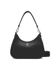 Tommy Hilfiger Torebka Th Logotape Shoulder Bag AW0AW17226 Czarny. Czarne torebki klasyczne Tommy Hilfiger, bez wzorów, ze skóry, bez dodatków. Za 459.99 zł.
