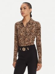 Just Cavalli Koszula 79PAL228 JS496 Brązowy Slim Fit. Brązowe koszule Just Cavalli, bez wzorów, z wiskozy, bez kołnierzyka, bez ramiączek. Za 849.99 zł.