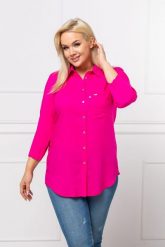 Różowa elegancka klasyczna koszula PLUS SIZE XXL. Czerwone koszule Nasi partnerzy, m, bez wzorów, z wiskozy, eleganckie, bez kołnierzyka, plus size, bez ramiączek. Za 169.00 zł.