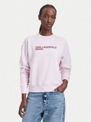 Karl Lagerfeld Jeans Bluza A1W20005 Różowy jasny Regular Fit. Czerwone bluzy Karl Lagerfeld Jeans, xl, bez wzorów, z jeansu, bez kaptura. Za 429.99 zł.